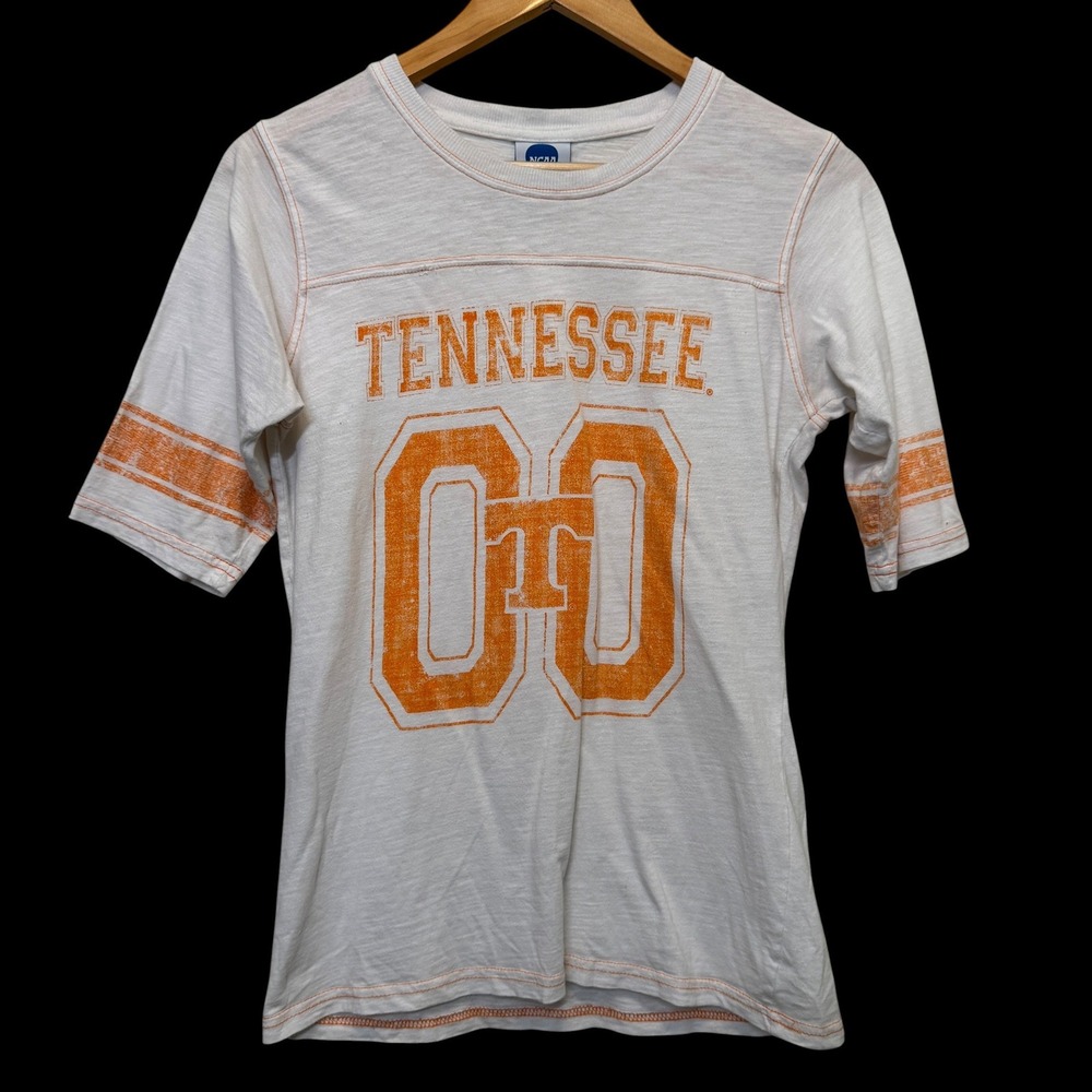 NCAA Womens T-Shirt Medium White Tennessee Vols Football Jersey Style Collegiate